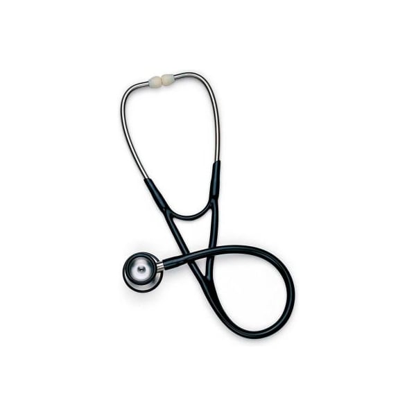 Medline MDS92500 Elite Stainless Steel Cardiology Stethoscope, 17" Tube Length, Black MDS92500 - main